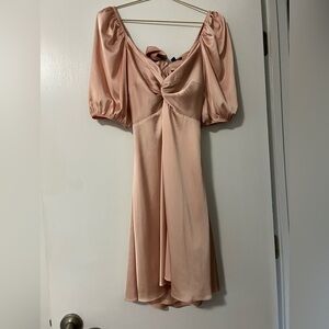Express Satin Tie Back Mini Dress